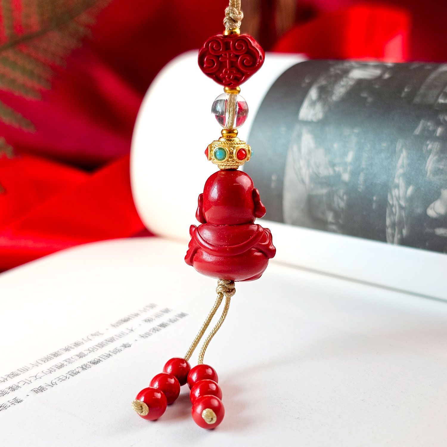 朱砂佛宝宝吊饰