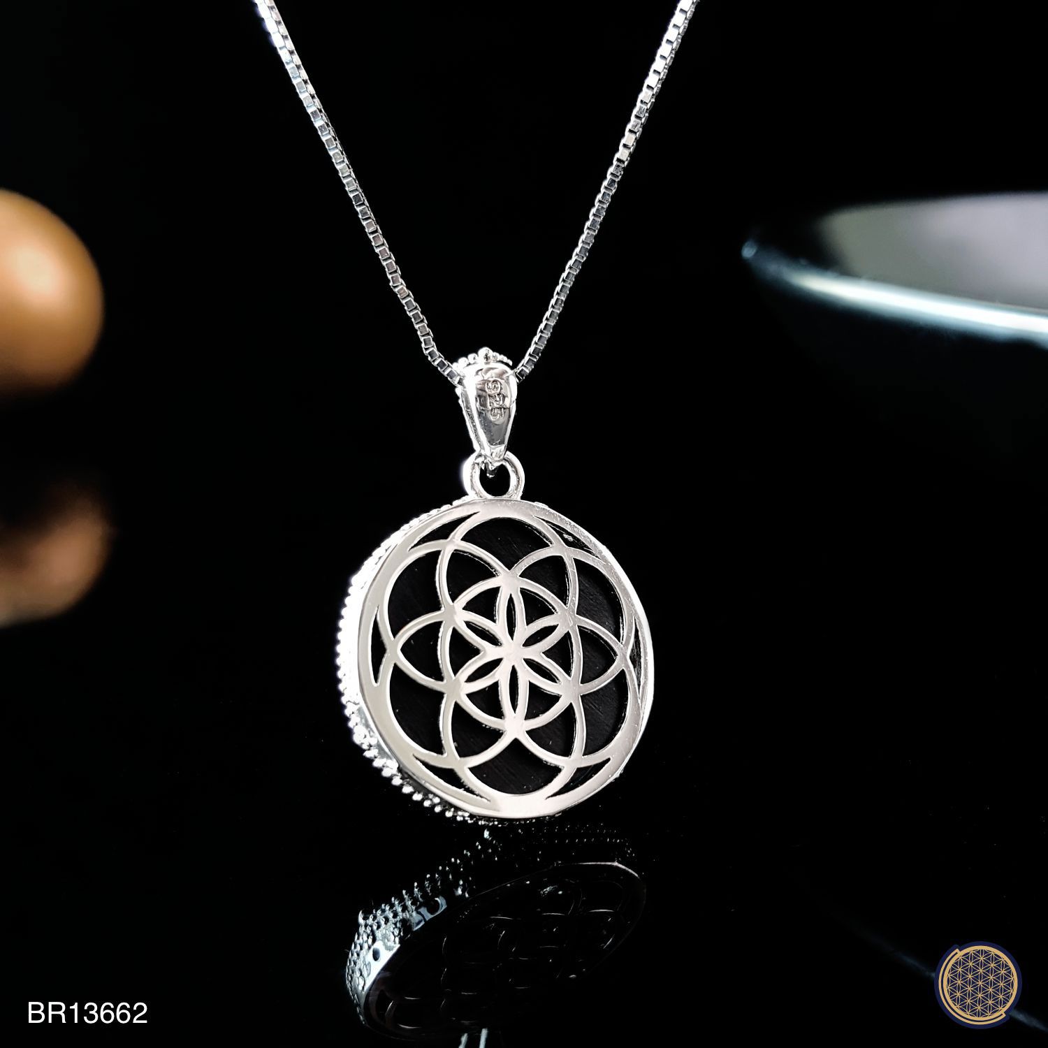 18mm 加拿大斑彩拼图大卫星带宇宙花图腾吊坠