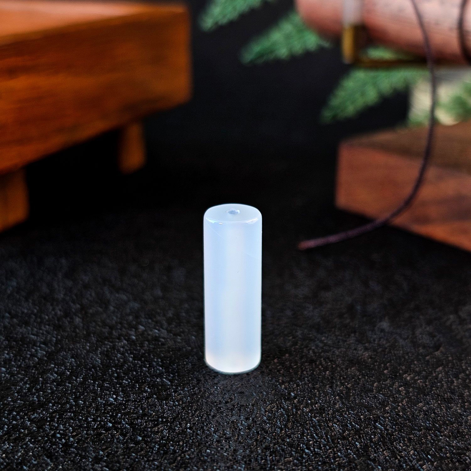 蓝玉髓圆柱形配件