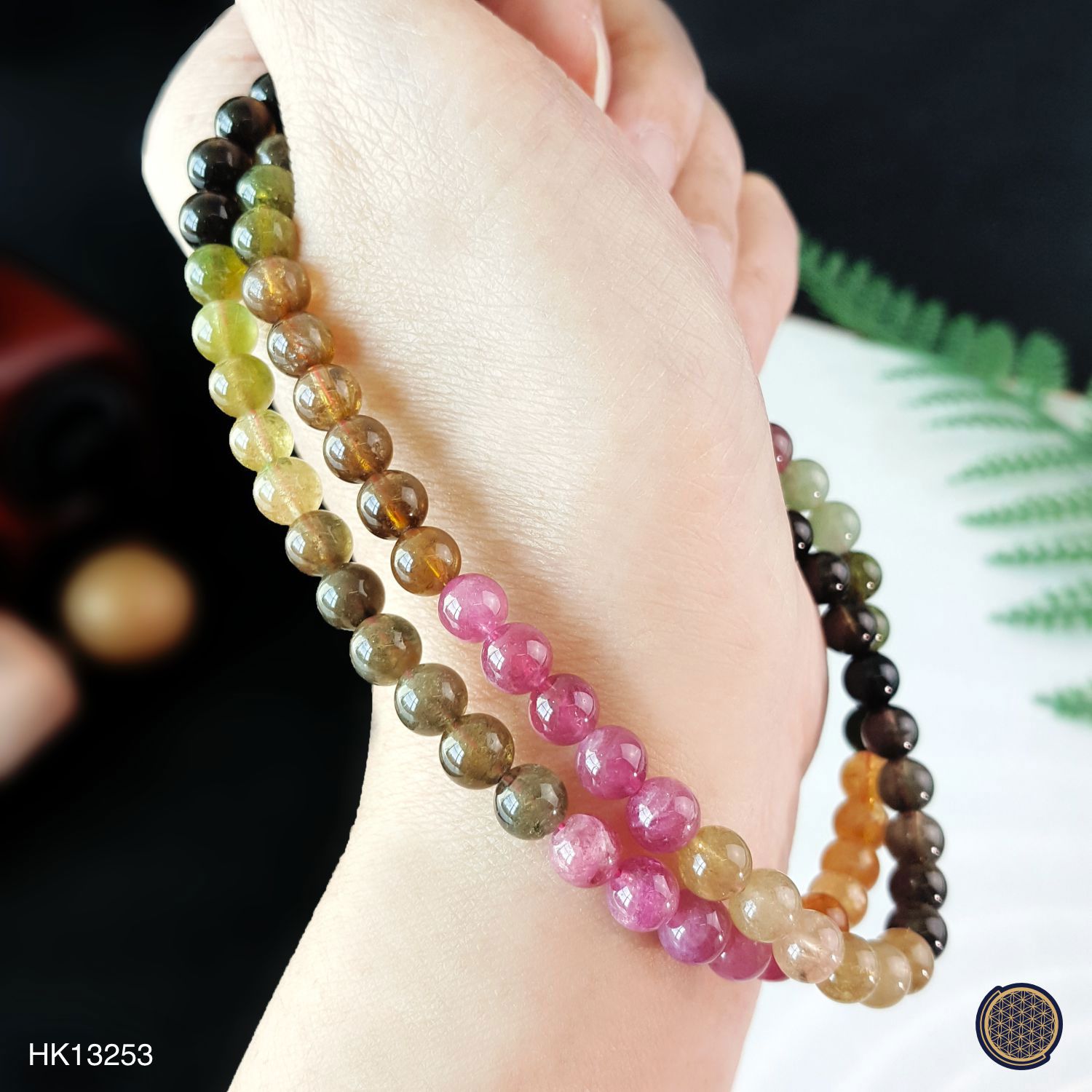 5-5mm 高级顺色彩碧玺带扣项链