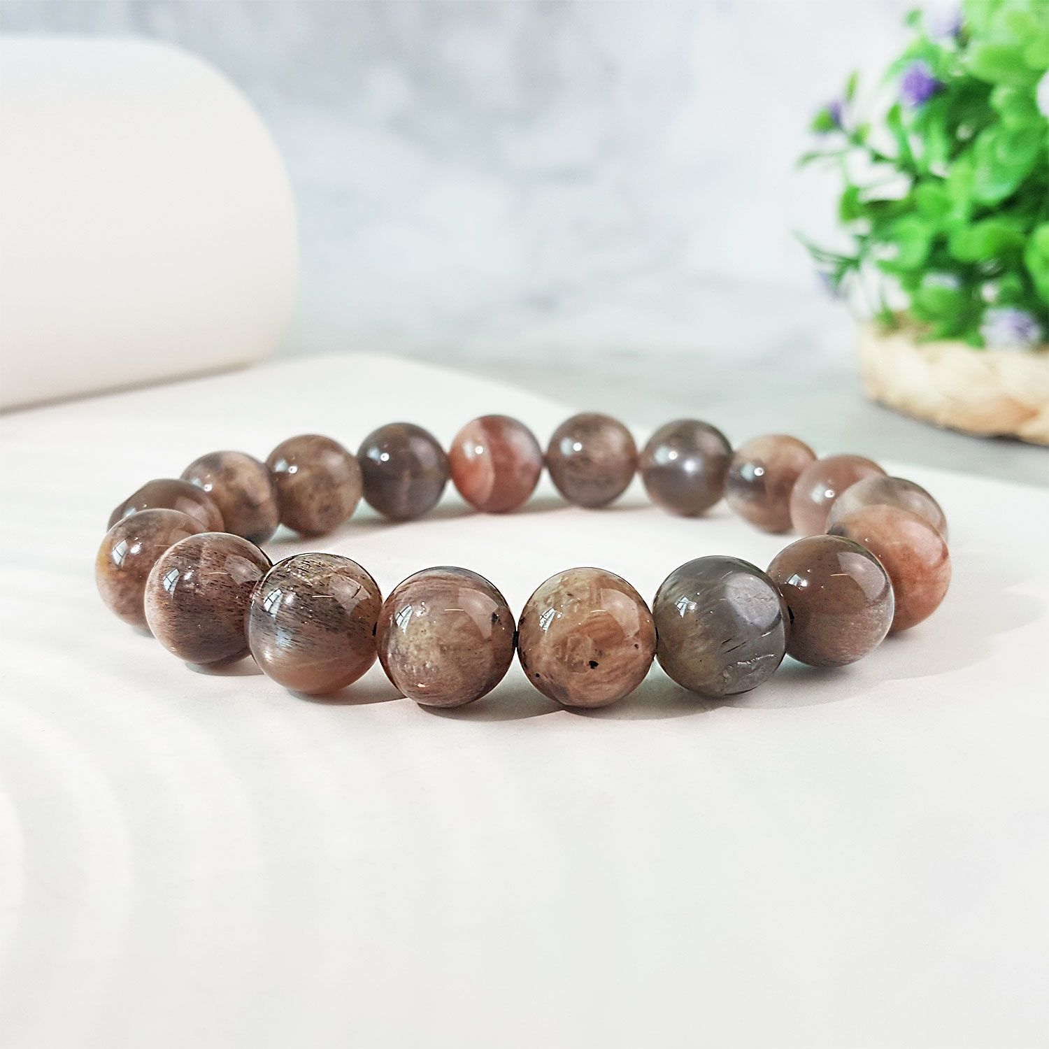 11-11.5mm 黑骨干太阳石手链