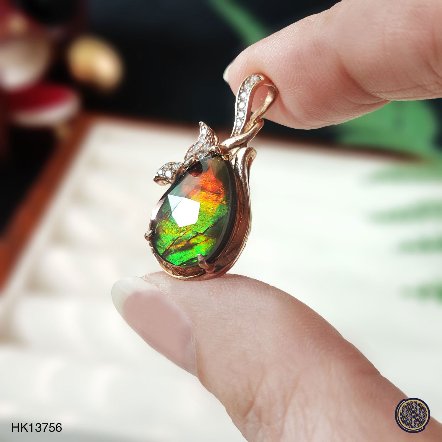 10X15mm 加拿大斑彩水滴形吊坠