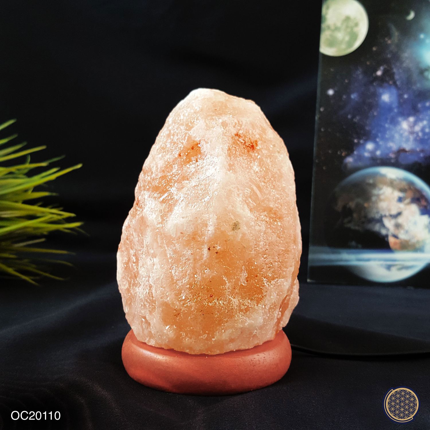 73mm x 120mm 喜马拉雅山盐灯搭配LED底座 (小)