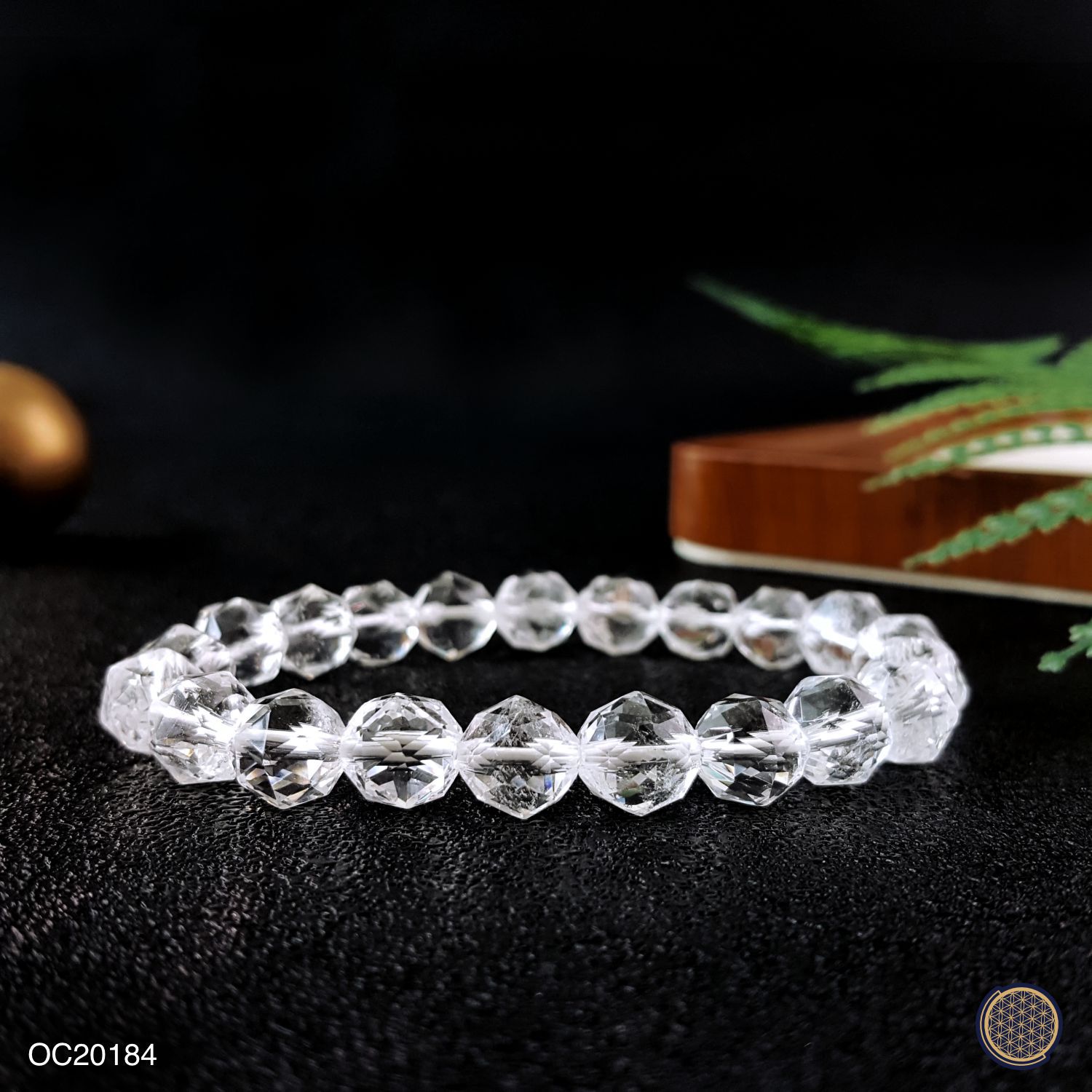 8mm 白水晶角度手链