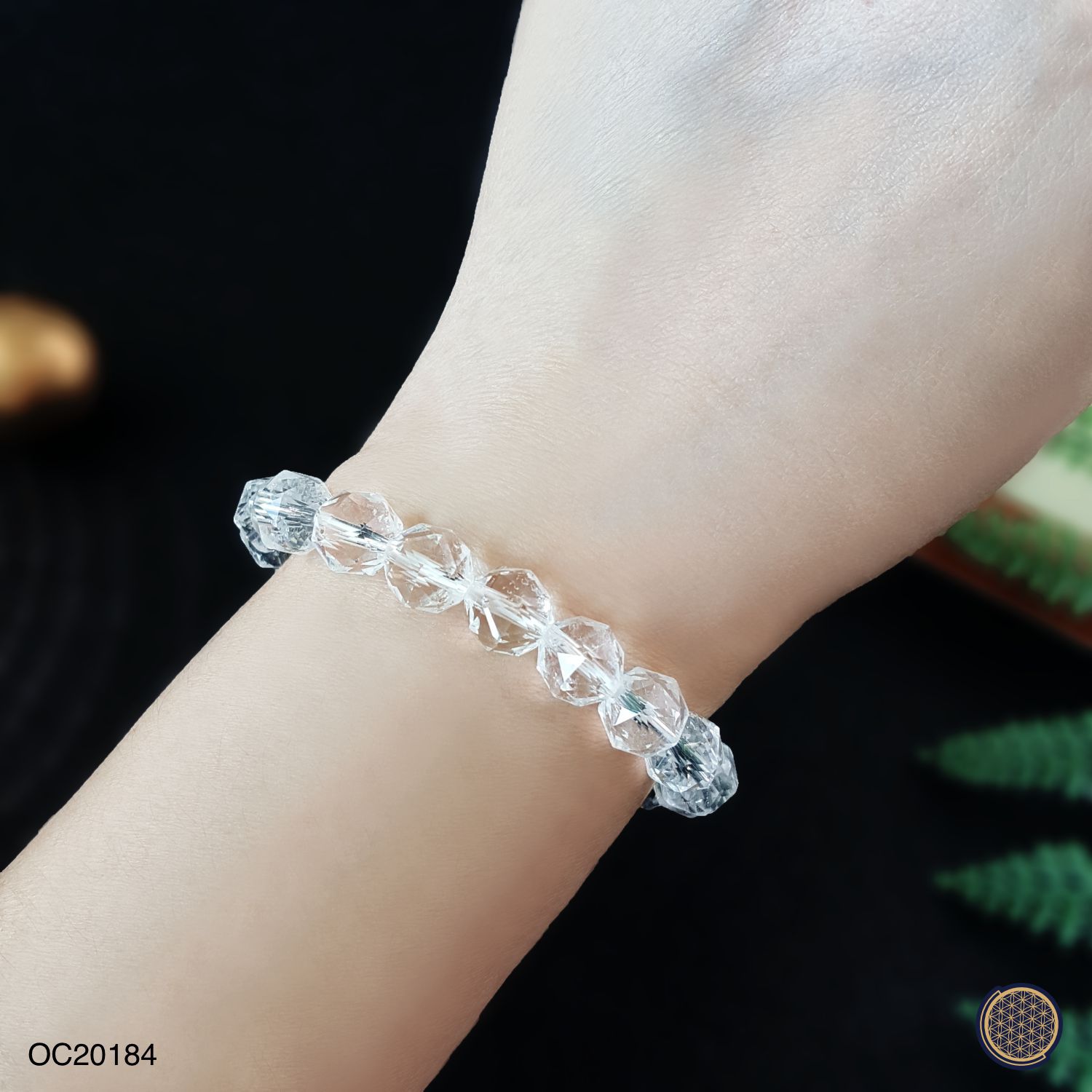 8mm 白水晶角度手链