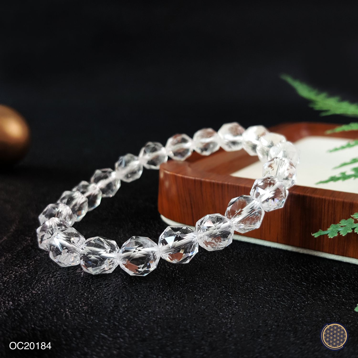 8mm 白水晶角度手链