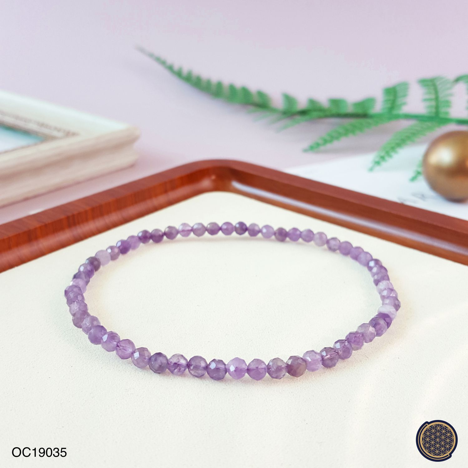 4mm 紫水晶角度脚链