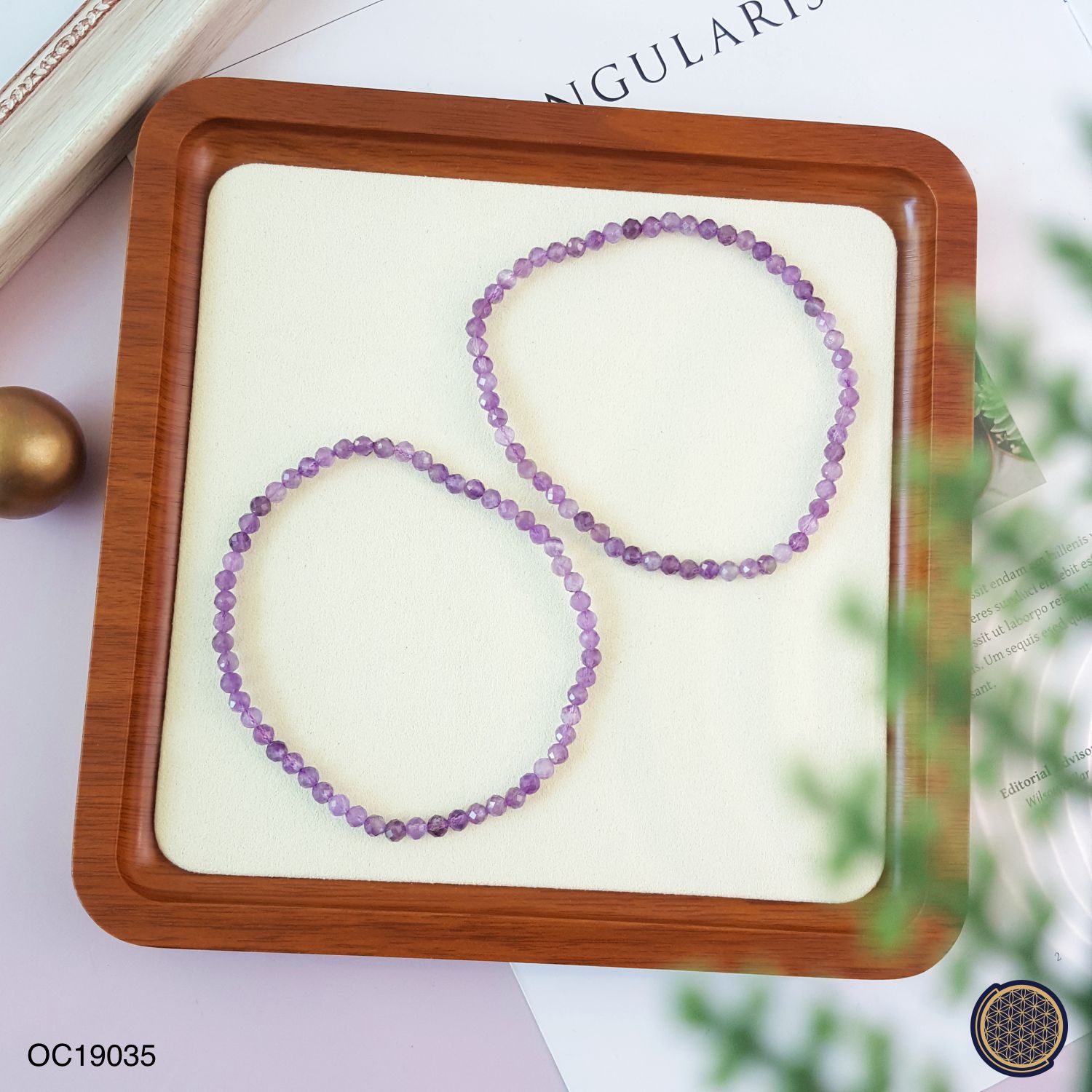 4mm 紫水晶角度脚链