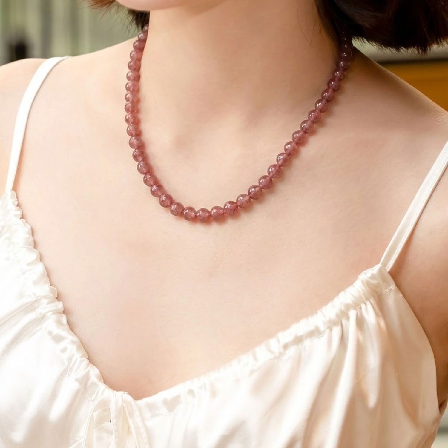 9mm 草莓石项链