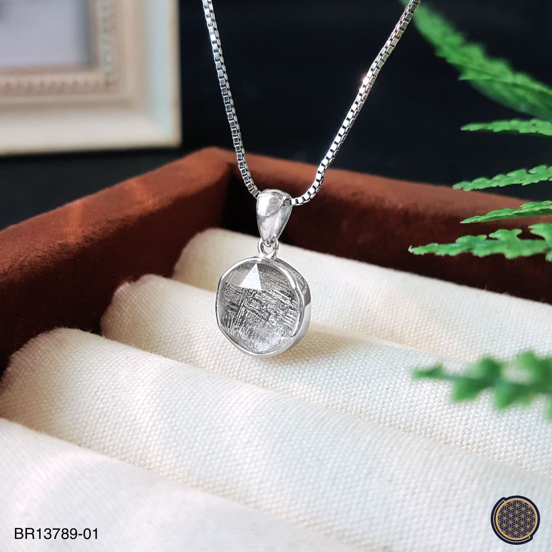 10mm 天铁大卫星吊坠-白金色(双面)