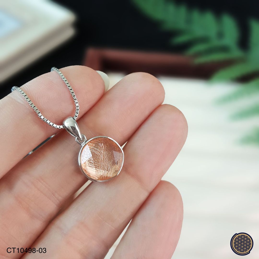 10mm 天铁大卫星吊坠-玫瑰金色(双面)