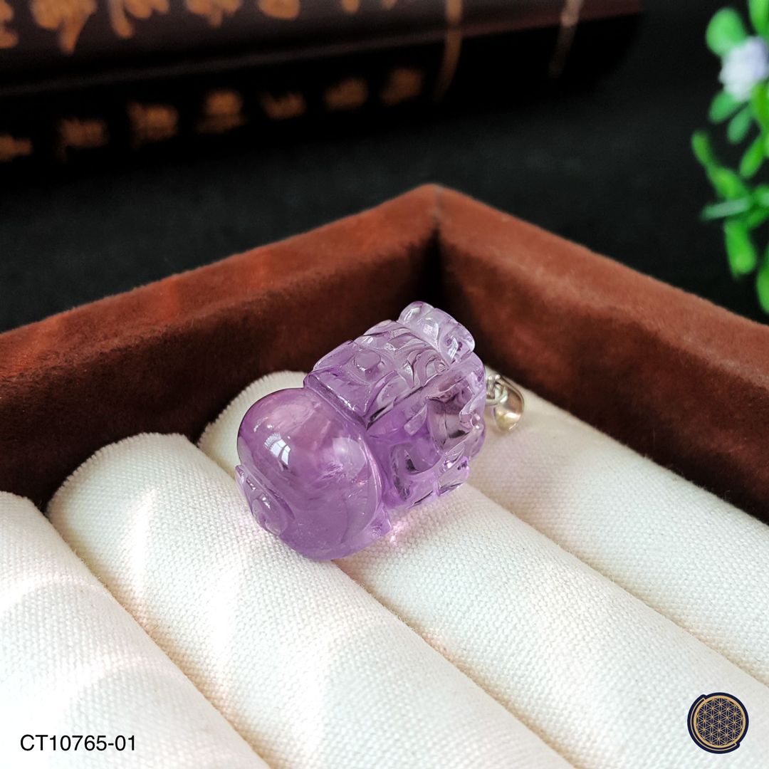 紫水晶貔貅精选纯银吊坠