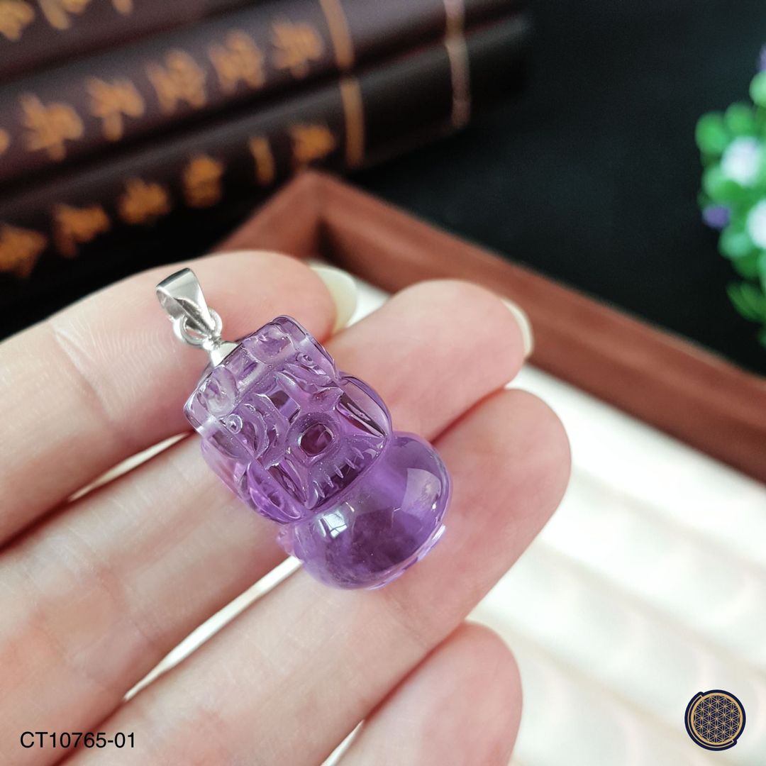 紫水晶貔貅精选纯银吊坠