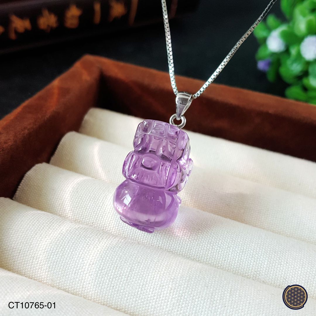 紫水晶貔貅精选纯银吊坠