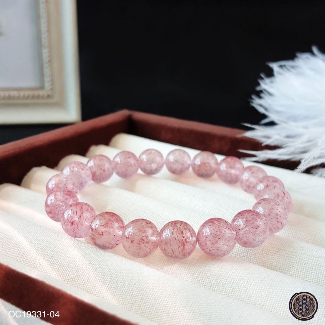 10-10.5mm 白水体草莓石手链