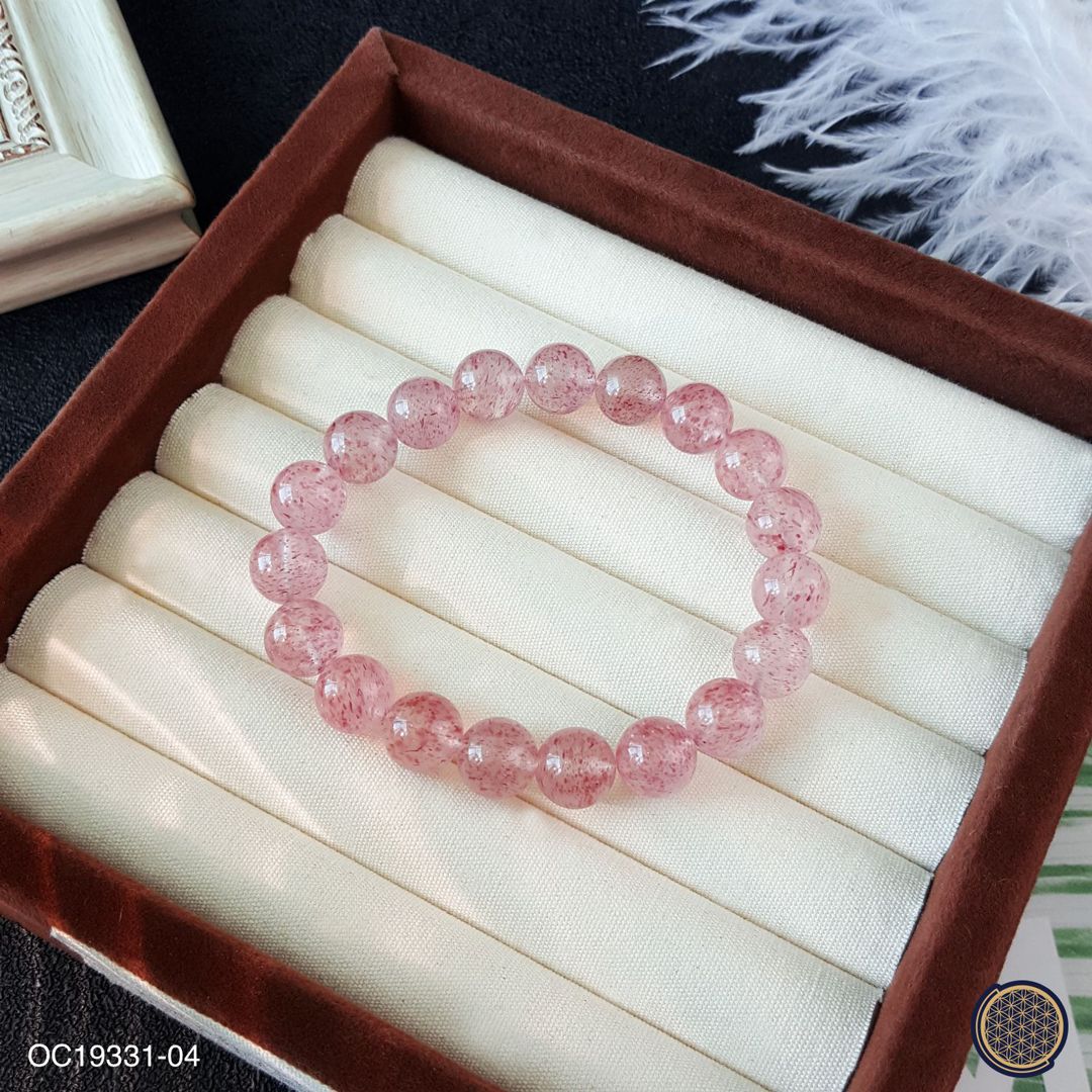 10-10.5mm 白水体草莓石手链