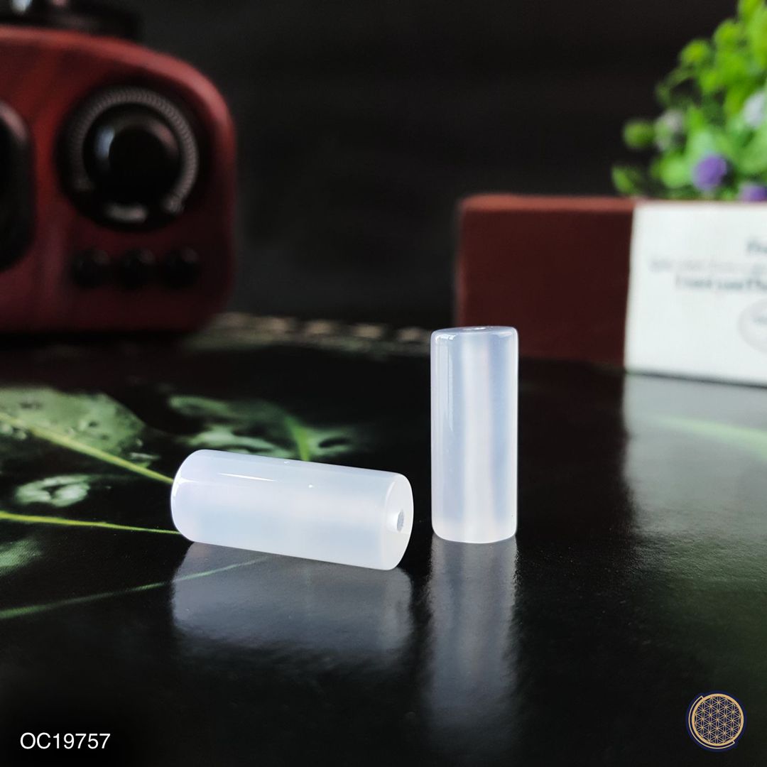 蓝玉髓圆柱形配件