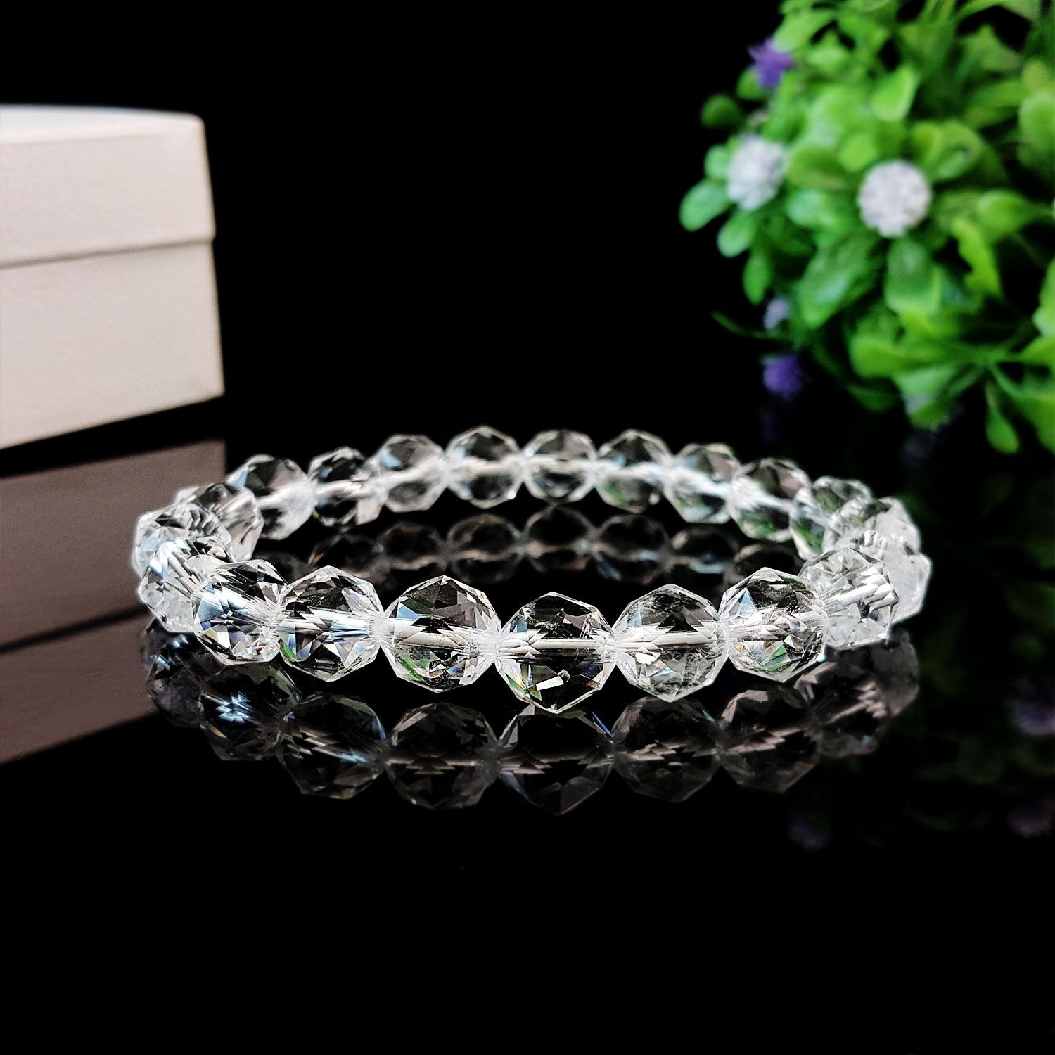 8mm 白水晶角度手链