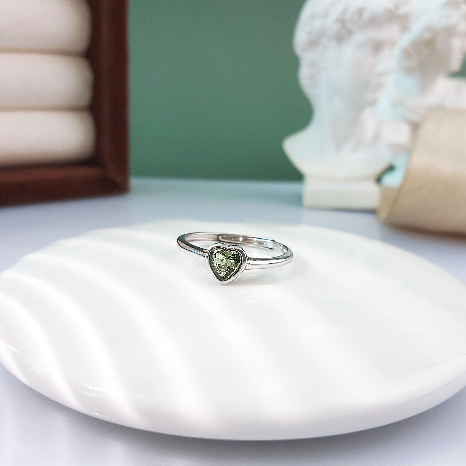 6mm 捷克陨石心形戒指