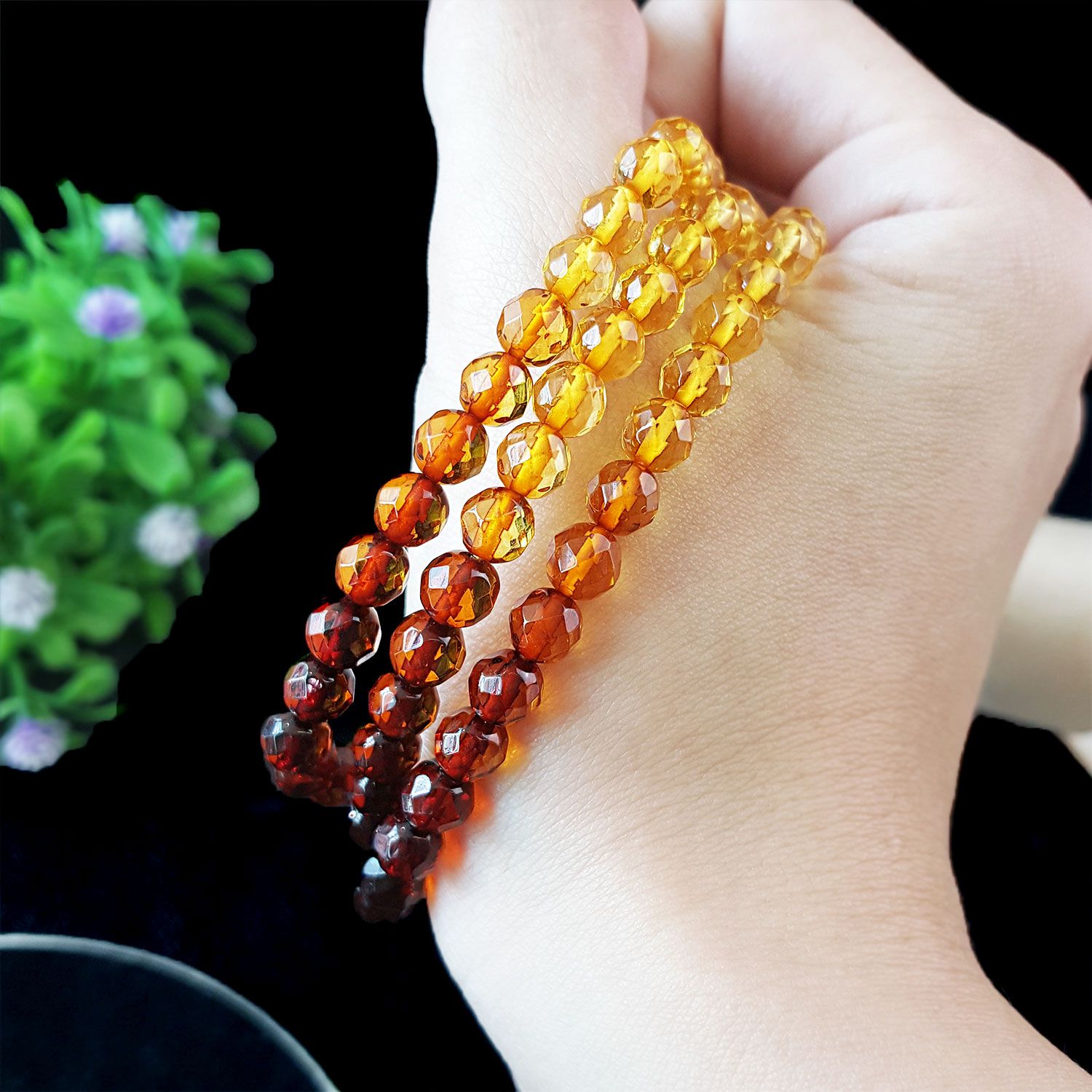 5-5.5mm 净体彩虹琥珀角度手串