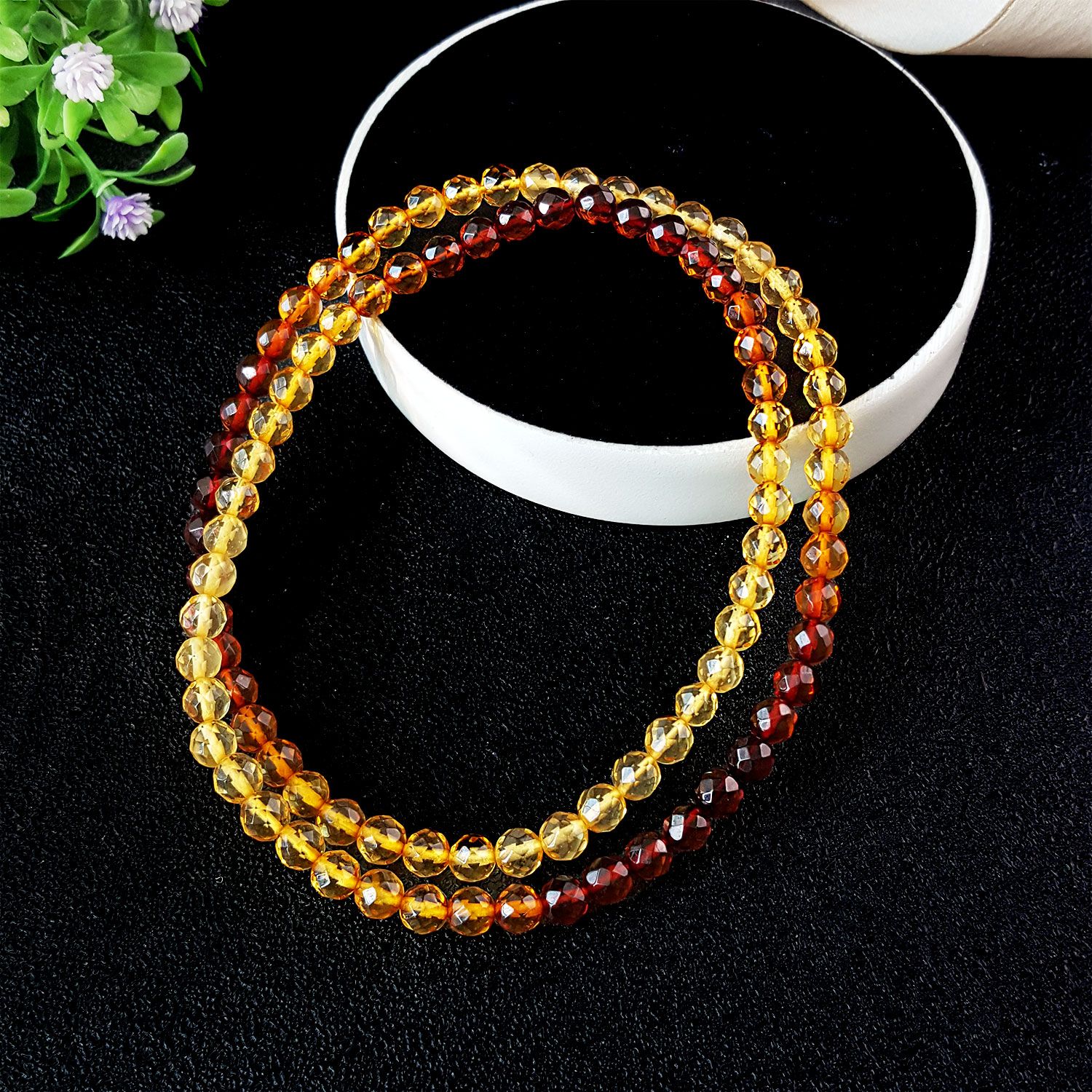 5-5.5mm 净体彩虹琥珀角度手串