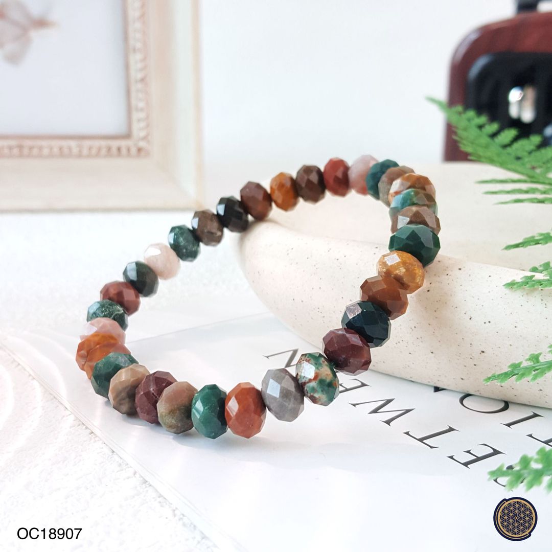 5mm x 8mm 海洋碧玉叠珠角度手链