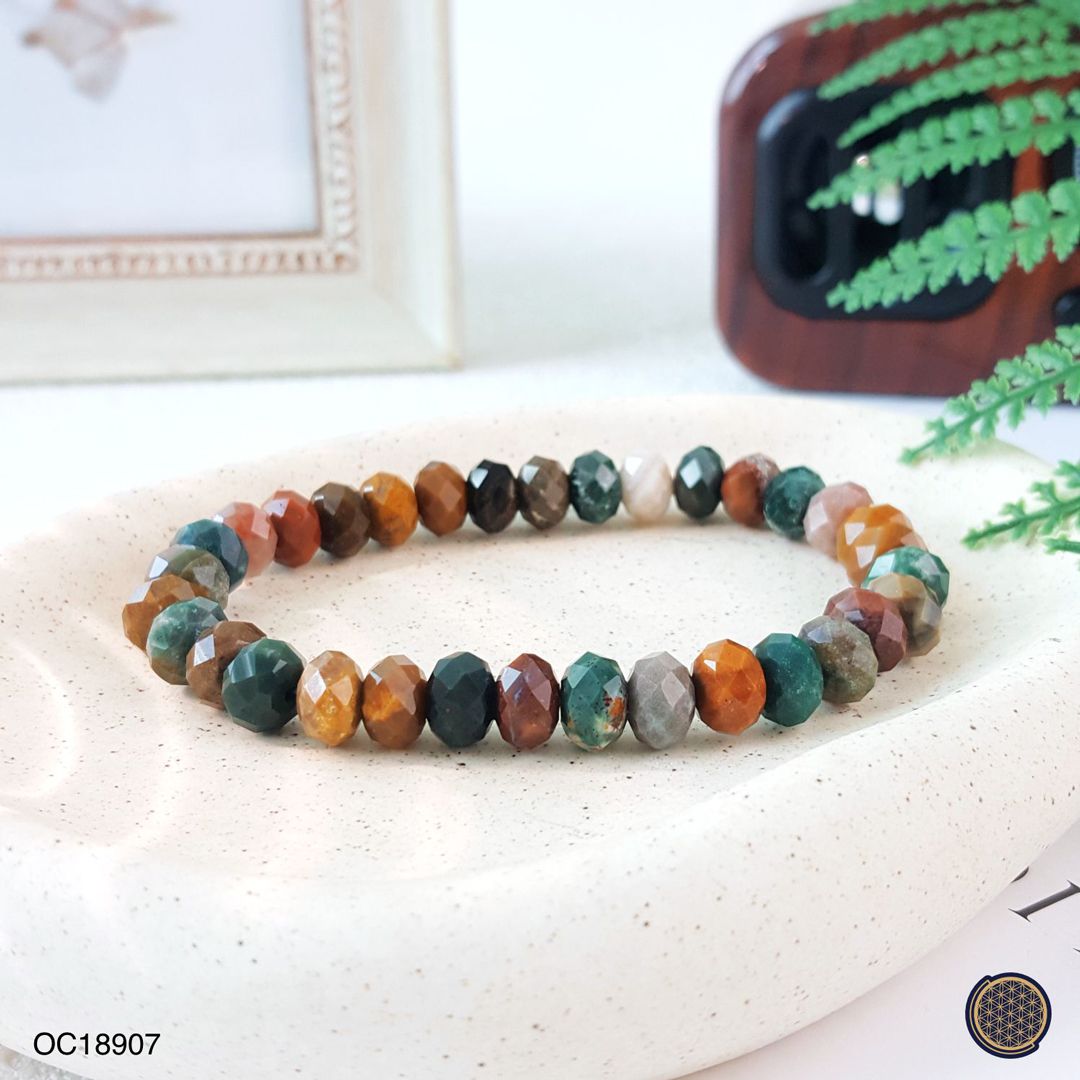 5mm x 8mm 海洋碧玉叠珠角度手链