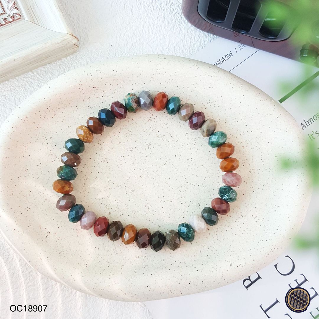 5mm x 8mm 海洋碧玉叠珠角度手链