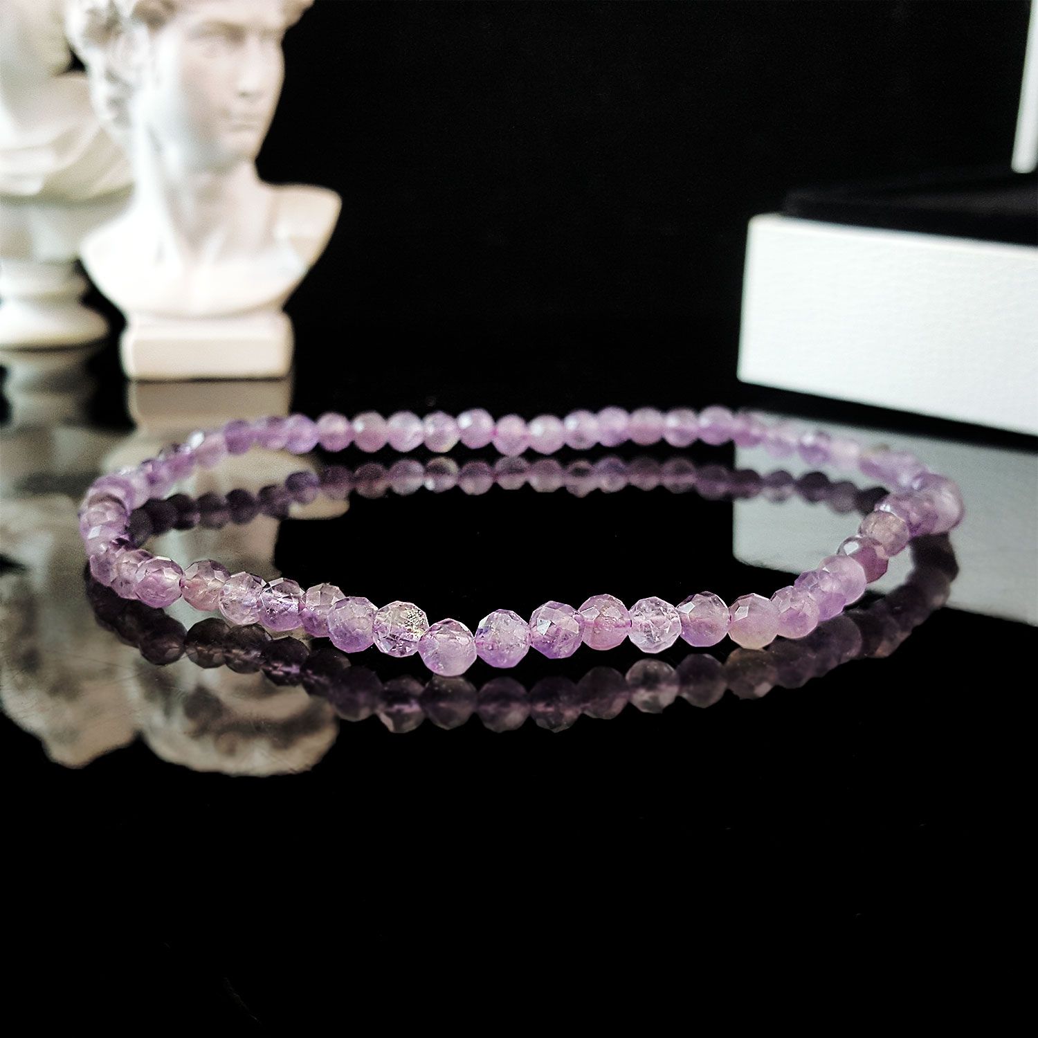 4mm 紫水晶角度脚链