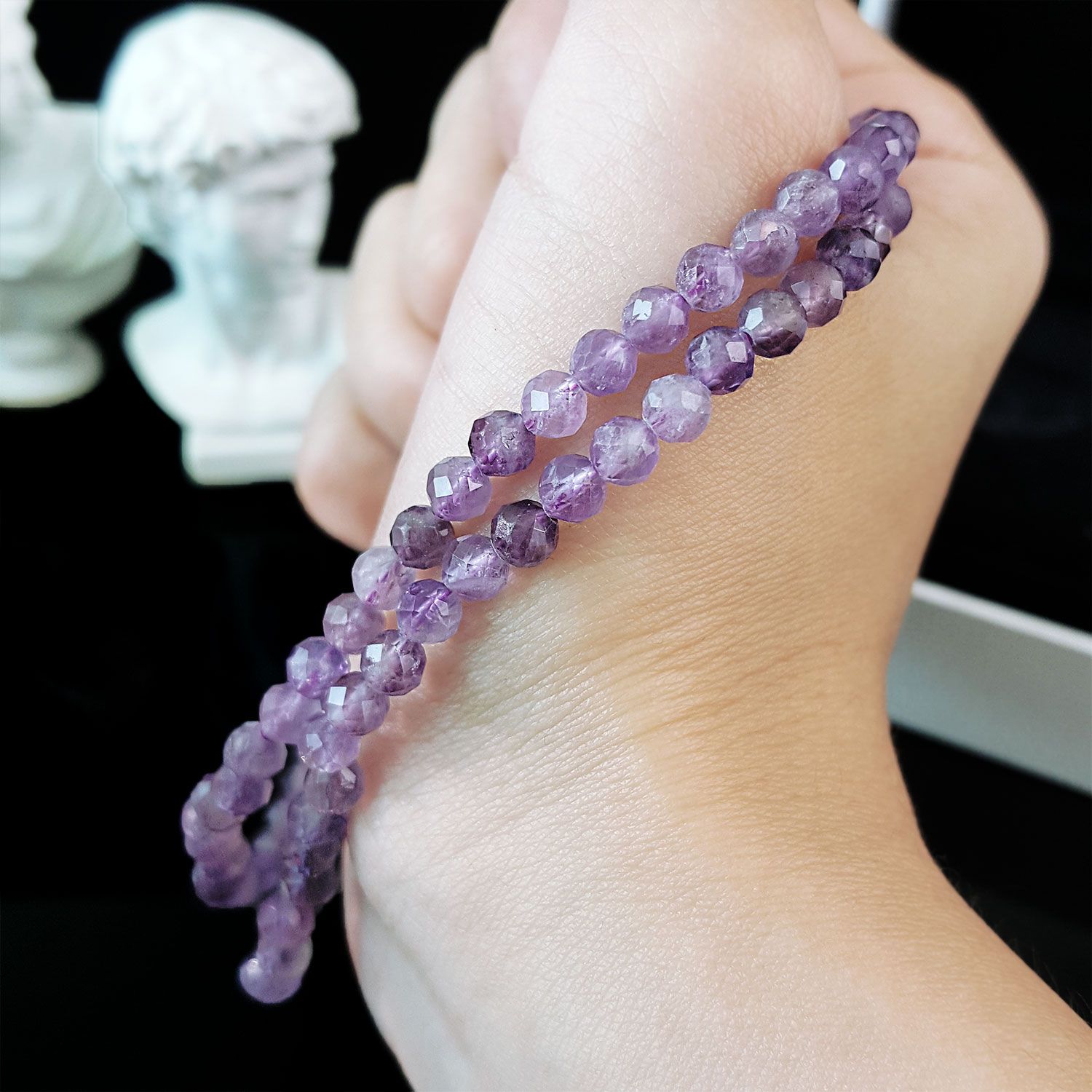 4mm 紫水晶角度脚链