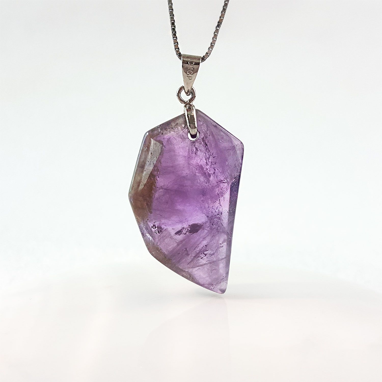 19mm x 41mm 紫水晶龙勾切割吊坠