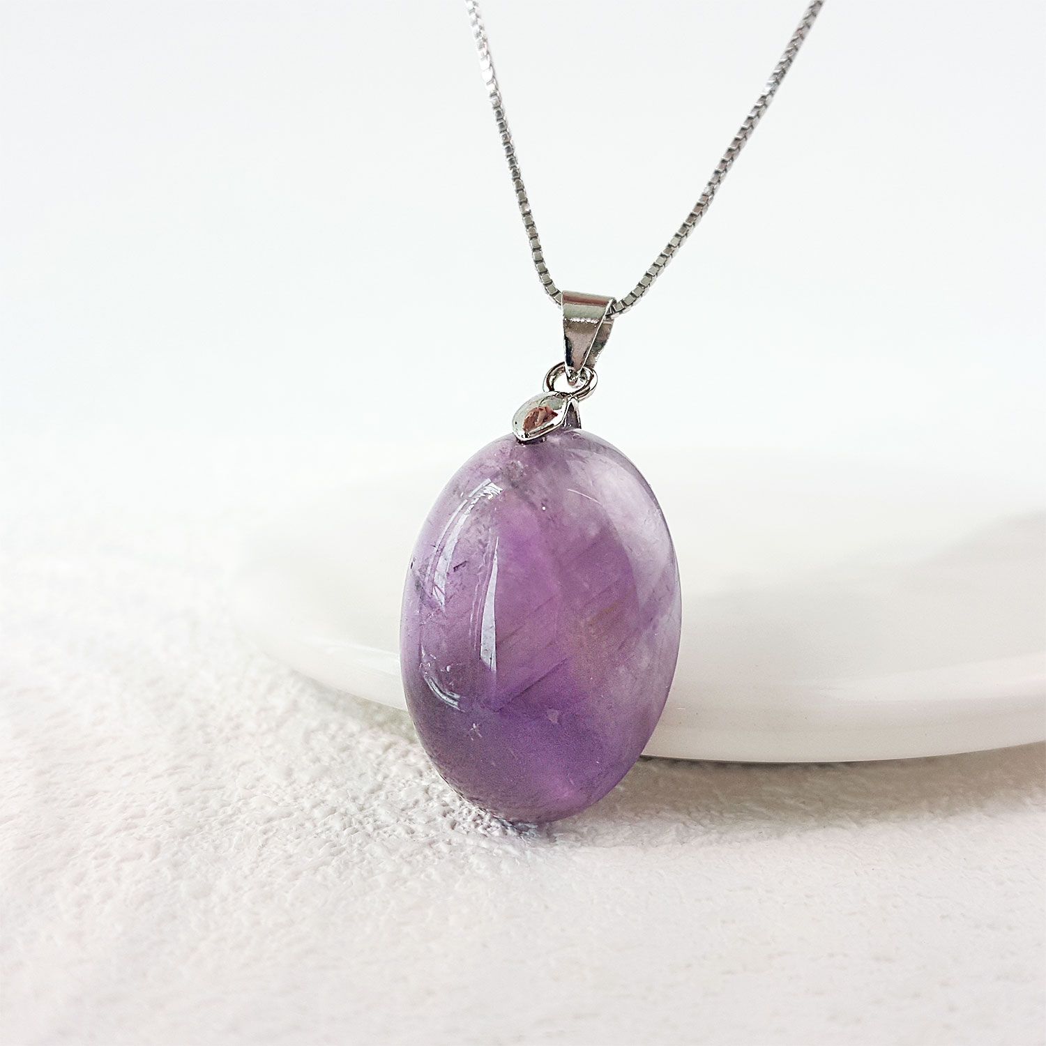 18mm x 25mm 紫水晶椭圆形吊坠