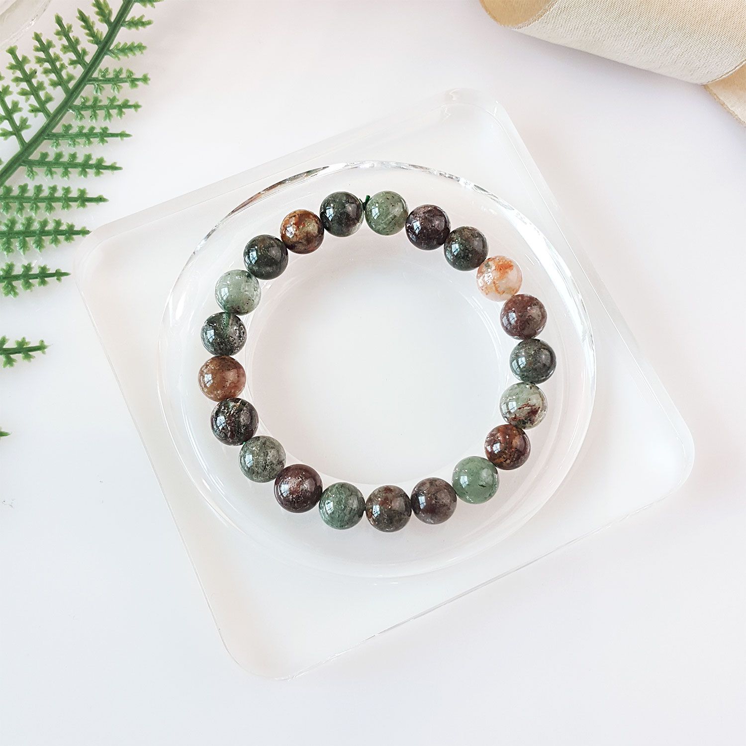 8-8.5mm 满盆绿幽灵手链