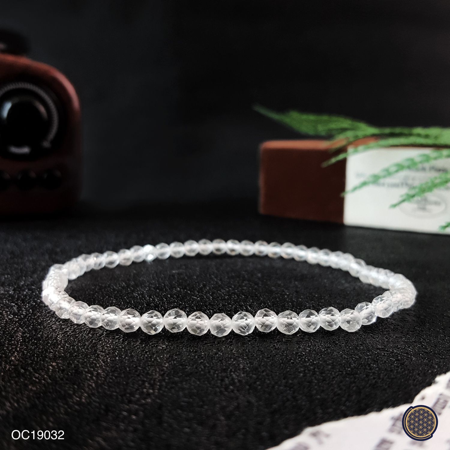 4mm 白水晶角度脚链