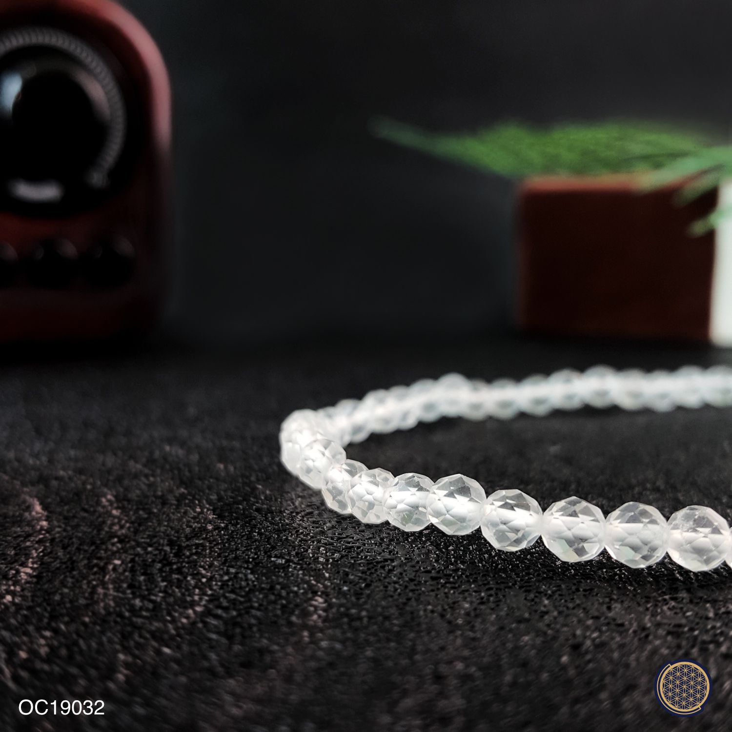 4mm 白水晶角度脚链