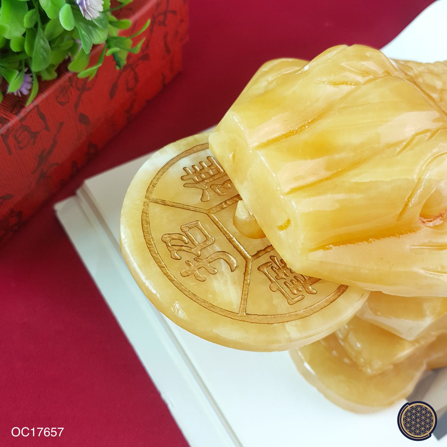 黄玉蟾蜍摆件 (15CM)