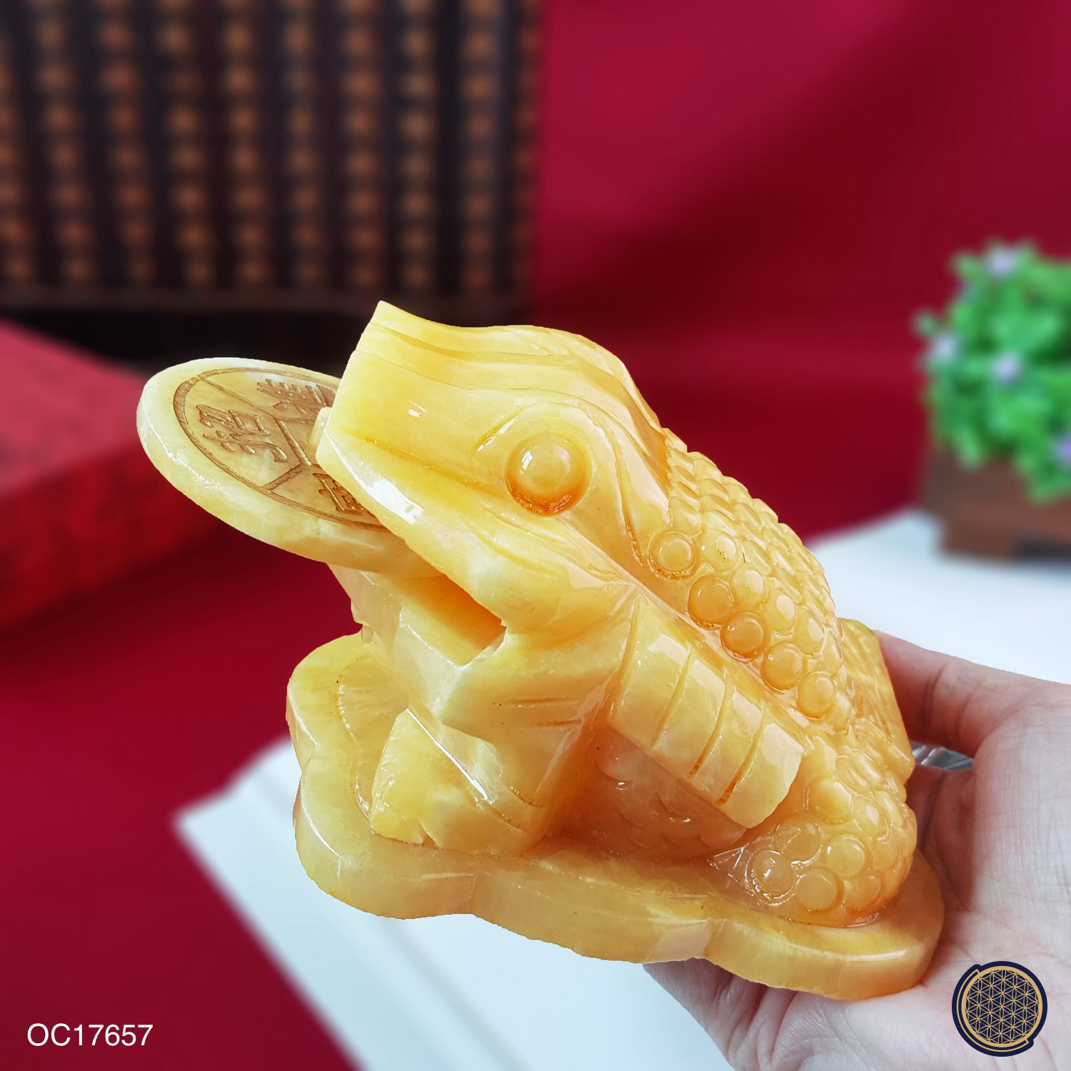 黄玉蟾蜍摆件 (15CM)