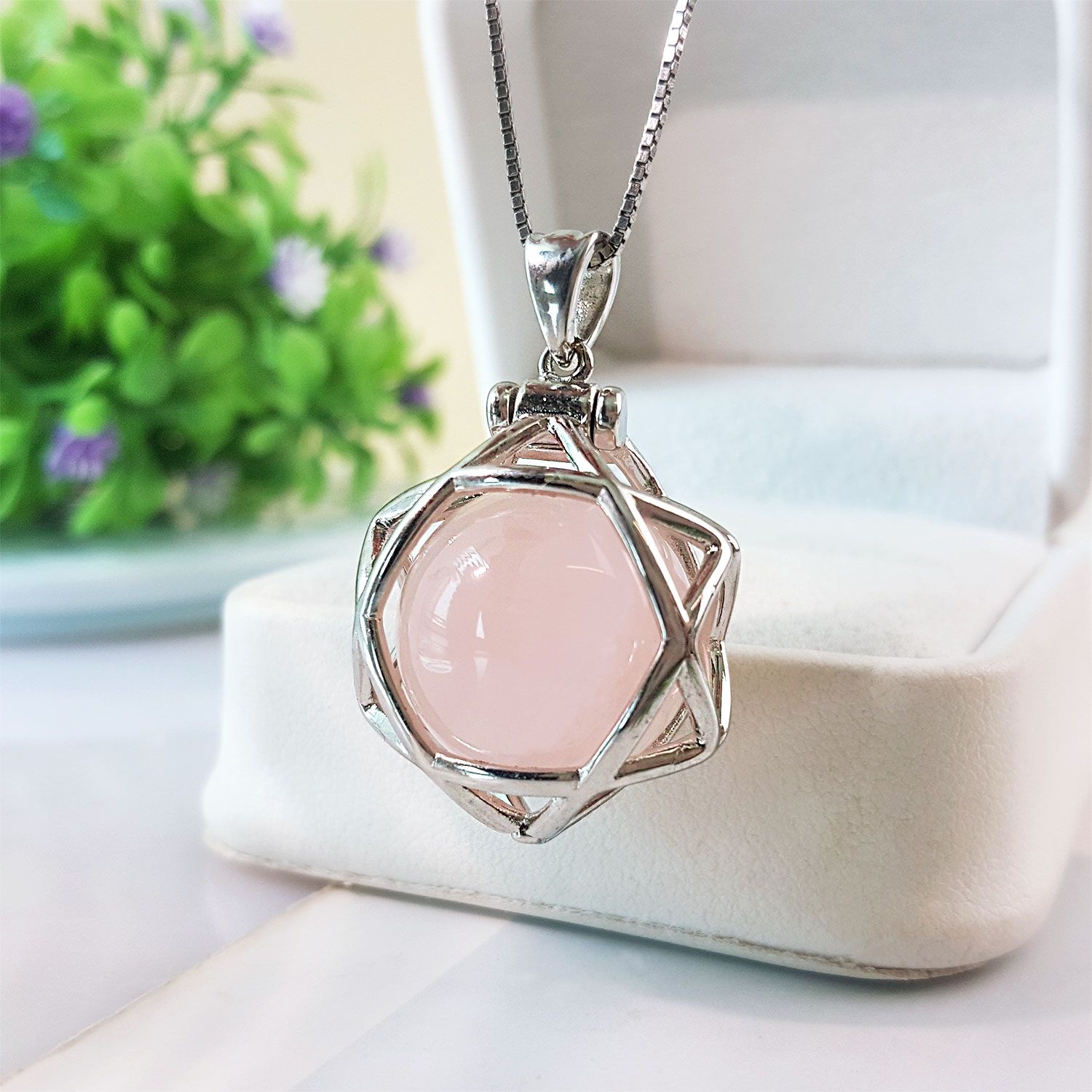 16mm 粉晶星星吊坠