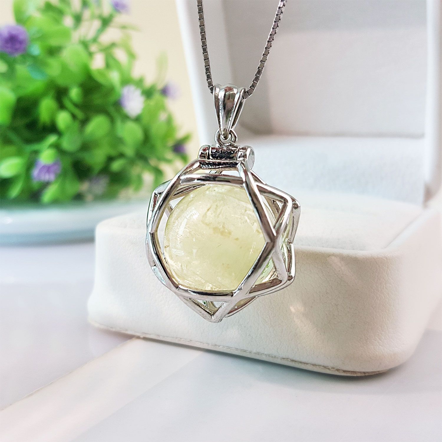 16mm 柠檬黄晶星星吊坠