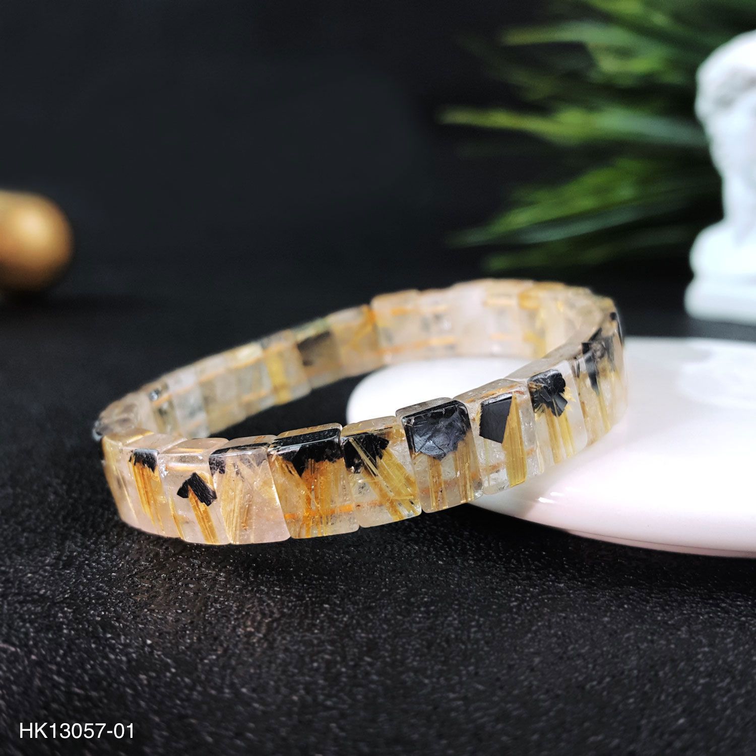 Flower Rutilated Flat Bracelet