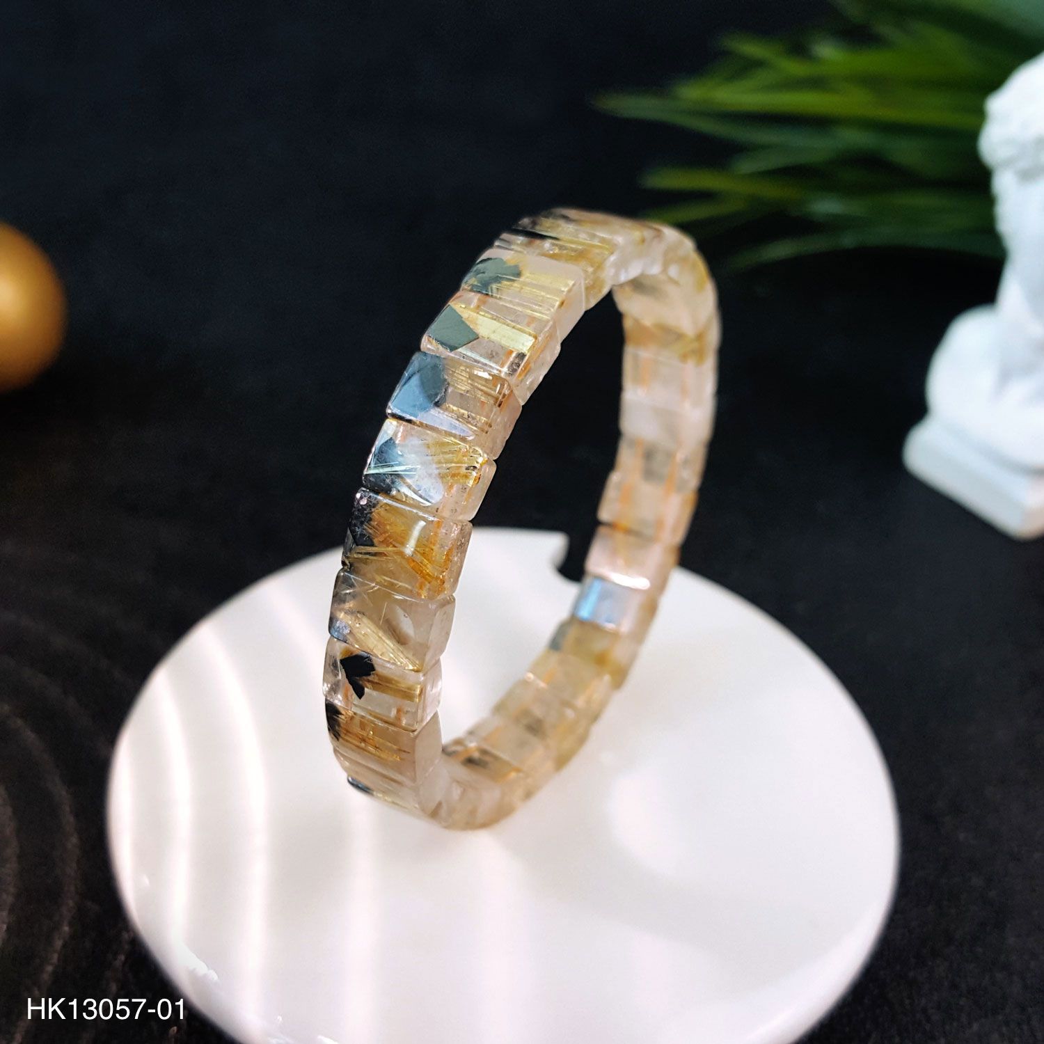 Flower Rutilated Flat Bracelet