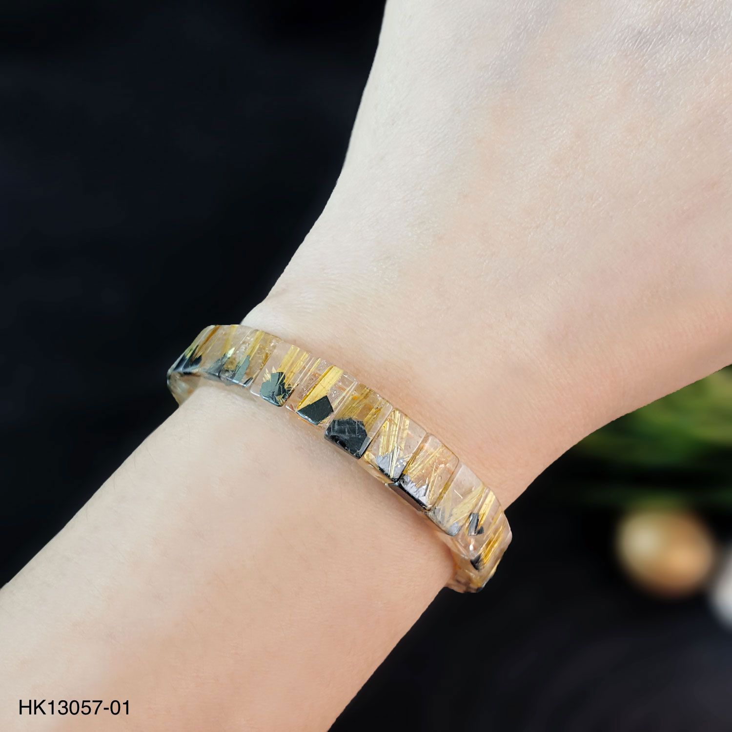 Flower Rutilated Flat Bracelet